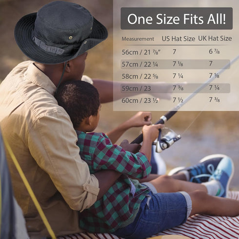 Wide Brim Boonie Hat for Men & Women - Camo Bucket Hats for Safari Military Beach