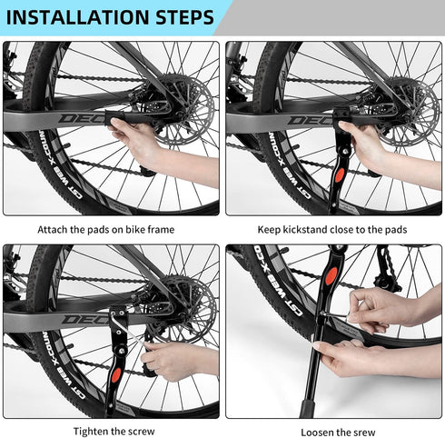 ROCKBROS Adjustable Bike Kickstand for Rear Mount, Aluminium Alloy Side Kickstand for 22’’-28’’ Inch Bikes