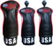 Golf Club Covers, 3 Pack Head Covers for Driver and Woods, USA Flag Driver & 3 Wood Headcovers