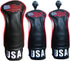 Golf Club Covers, 3 Pack Head Covers for Driver and Woods, USA Flag Driver & 3 Wood Headcovers