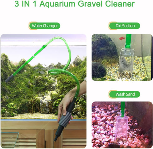 boxtech Fish Tank Water Change, Vacuum Siphon Water Changer Pump Sand Cleaner for Aquarium Water Filter