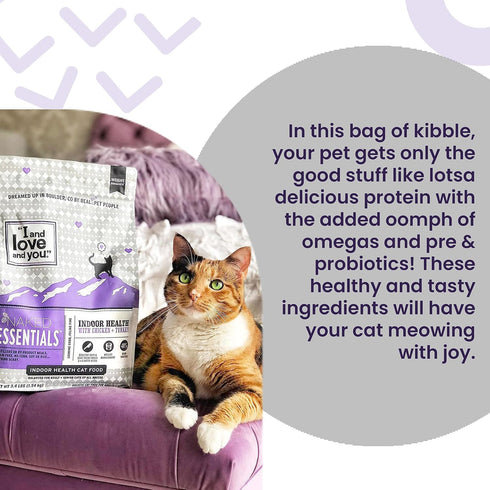 I AND LOVE AND YOU Naked Essentials Dry Cat Food, Salmon + Whitefish for Hairball Care, 3.4lb Bag