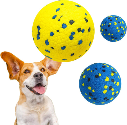 Synra 2.75", 3 Vila Rubber Balls, Super Bouncy Puppy Balls, Chew, Exercise and Activity Tool for Medium Dogs Miniature