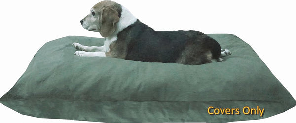 DIY Pet Bed Pillow, Denim Cover + Waterproof Internal Case for Dog/Cat, Medium 36"X29", Olive Green Color - Covers only