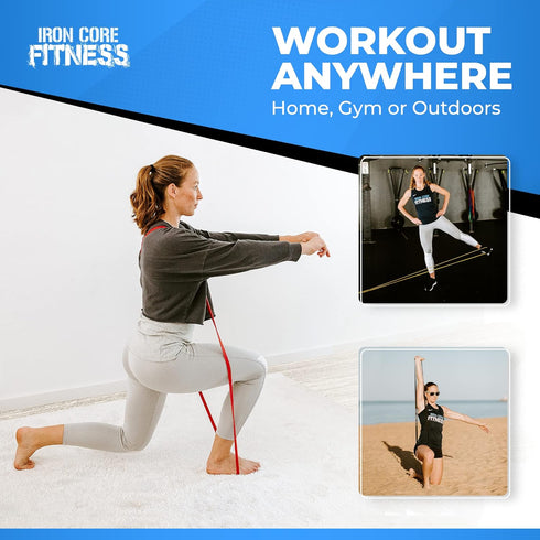 Pull Up Assistance Resistance Bands by Iron Core Fitness for Strength Power Flexibility Training at Home or Gym