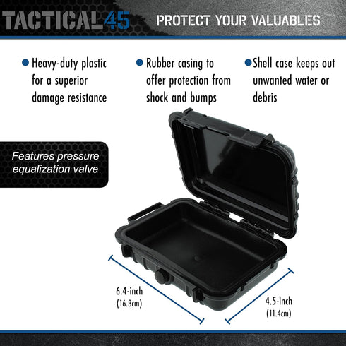 Hard Case 6.4 x 4.5 x 2in Rubber Lined Waterproof Storage Case for Cameras, Tools, and More - Protective Luggage