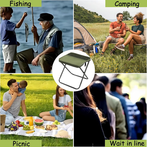 Suaetiai 330lbs, Backpacking Camping Stool, Portable Folding Stool, Pocket Chairs for Adults with Carry Bag, Mini
