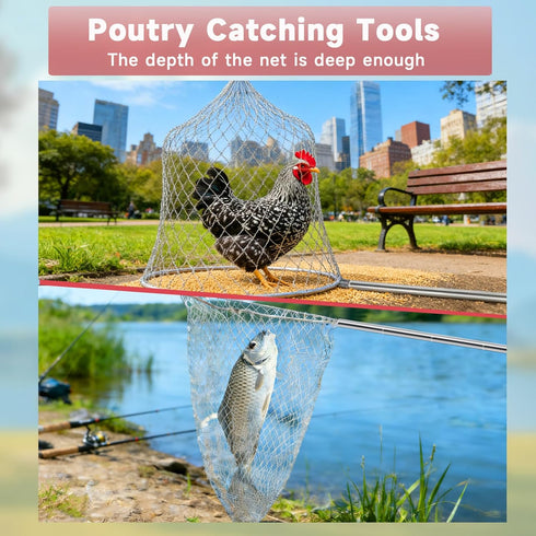 2 Sets 2 2 Sets Chicken Catching Net with Poles Nets Extra Durable Fishing Net for Adult Poultry Catcher Net Thickened