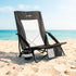 Low Folding Beach Chairs for Adults, Portable Lightweight Sling Beach Camping Chair with Cup Holder,Armrest,Foldable