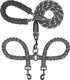 iYoShop Dual Dog Leash, 360 Swivel No Tangle Walking Leash, Shock Absorbing Bungee for Two Dogs, Black, Medium