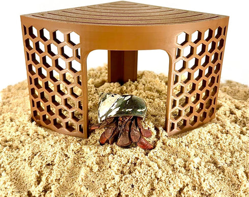 Lucky Critter Hermit Crab Climbing Toy Corner Stand | Hermit Crab Cave Tank Decor Hide Platform | Hermit Crab Hideout