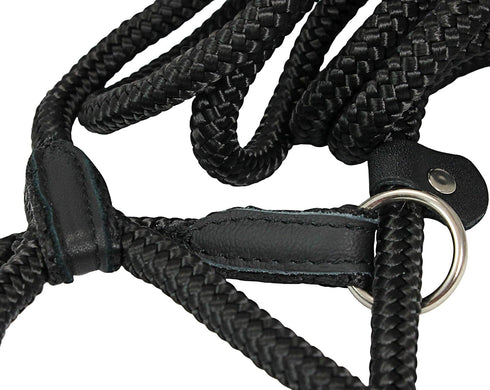 Dogs My Love Nylon Rope Slip Dog Lead, British Style 4ft Long for Small Dogs, Black