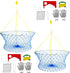 PIQUATOOL Crab Ring Trap Kit 2 Sets Fishing Hoop Net,Foldable Lobster Crab Pots