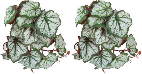 2Pcs Artificial Reptile Plant, Plastic Simulation Vine Aquarium Fish Leaves Decoration with Suction Cup
