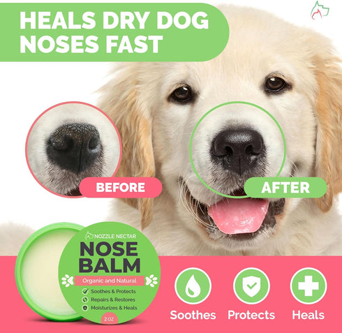 Dog Nose Balm - 100% Organic & Natural Moisturizer | Healing Cream for Dry, Chapped Noses