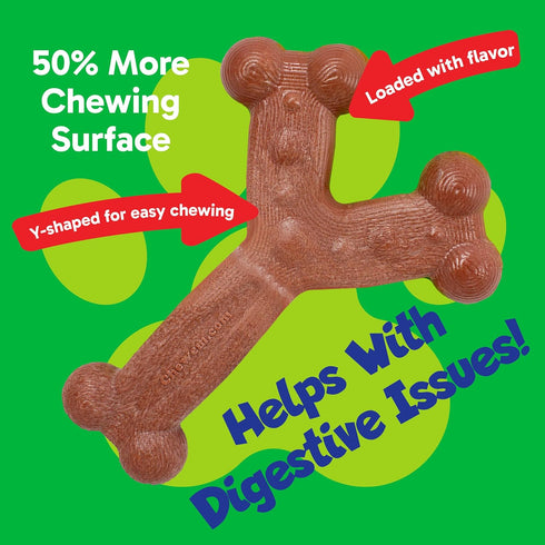 Chew'ems Durable Chewy Dog Toys, Long-Lasting Flavorful Chew Toys for Large Dog Breeds, Bacon-Flavored