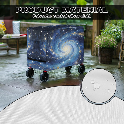 Xumfabuy 80-100 Patio Cooler Cover, Outdoor Bar Cart Cover for Quart Rolling Ice Chest Cooler, Galaxy Cart Covers
