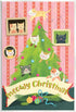 Stupell Industries Meowy Christmas Cat Tree Wood Wall Art by Laura Watson