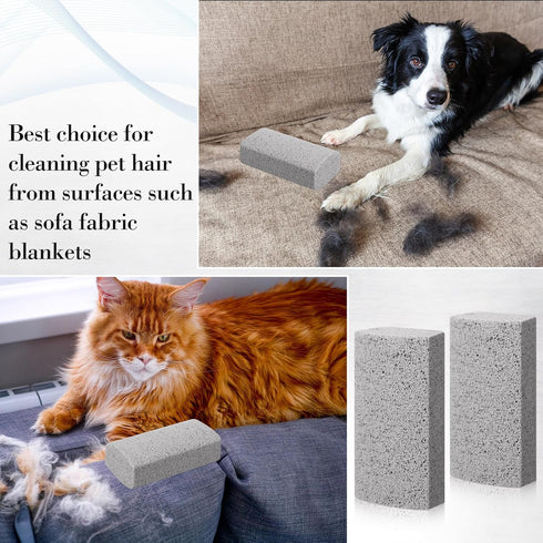 Loopeer 2 Pcs Pet Hair Remover Pumice Stone, 6 Inch Dog Fur Removal Tool for Car Interior and Bedding Cleaning