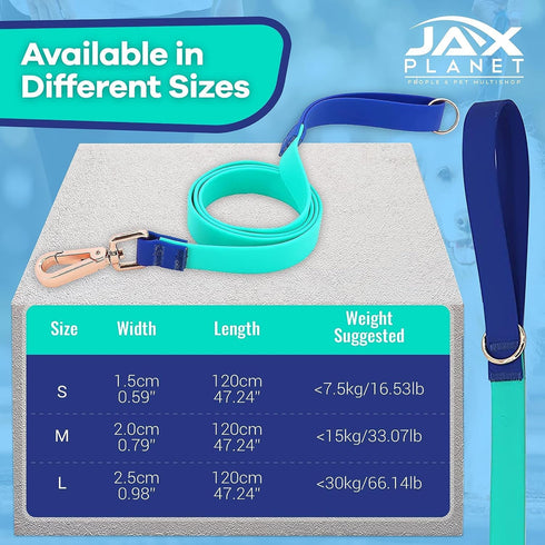 Jelly Color-Block Waterproof Dog Leash - Outdoor Training Agility Leash for Yard, Walking, Hiking, Play, Camping - 5ft,