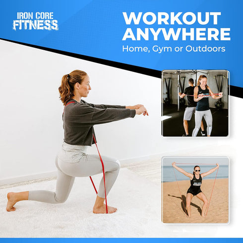 Iron Core Fitness Gym Quality Long Resistance Bands Multi Pack of 5, Ideal for Group Workouts, Strength Training
