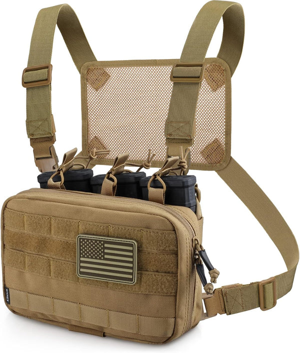 WYNEX Tactical Mag Admin Pouch, Molle Utility Tool Pouch with Triple Stacker Magazine Holder for M4 M16, Medical EMT