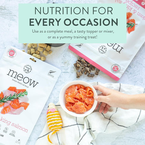 The New Zealand Natural Pet Food Co MEOW e - Chicken & King Salmon Recipe, Dry Cat Food, 3.5 oz