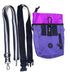 Jalousie Dog Training Pouch with Training Clicker and Water Bowl - 5 Ways to Wear - Carry Toys, Treats for Positive Reinforcement - Built-in Poop Bag Dispenser (Purple)