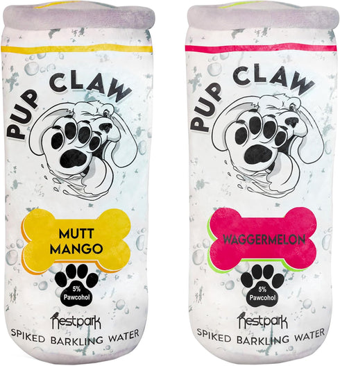 Pup Claw Dog Toys - Funny Cute Plush Dog Toys with Squeaker, Parody (2 Pack) (Tropical Pack)