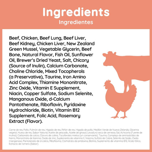 90% 5 oz Cafe Nara Air Dried Cat Food, Beef & Chicken Recipe, Real Meat, Complete Meal, Food Topper, or Treat, Made
