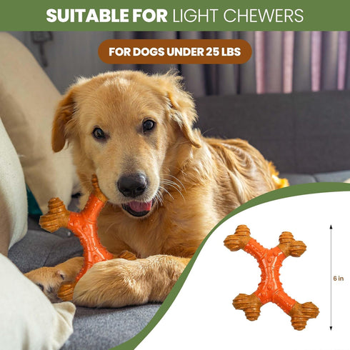 SPOT Bam-Bones Dental X-Bone, Made with Bamboo Fiber, Durable Oral Care Chew for Light Chewers, 6in