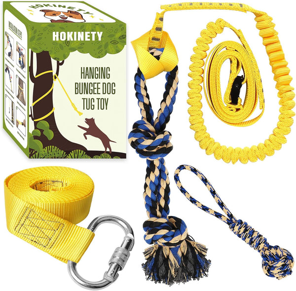 Dog Hanging Bungee Tug Toy: Interactive Tether Tug-of-War for Pitbull Small to