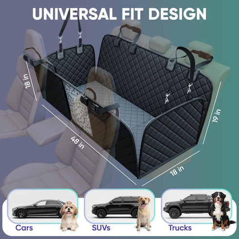 Sajoda 900D 400lbs, Hammock Hard Bottom Dog Car Seat Cover for Back Seat, Oxford Waterproof Pet Seat Extender Supports