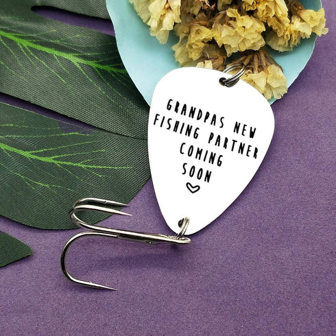 New Grandpa Gift Grandpas New Fishing Partner Coming Soon Fishing Lure Pregnancy Announcement Gift for Grandpa Dad
