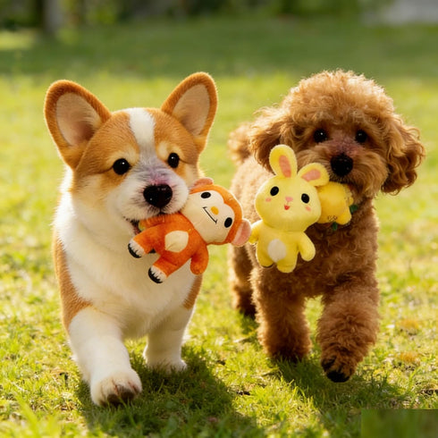 Kyatico 30 Pcs Dog Squeaky Toys, Cute Plush Small Dog Toys with Squeakers,Interactive Puppy Chew Toys for Small Medium