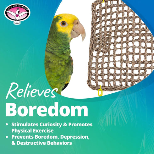 Super Bird Creations SB50002 Seagrass Mat for Cage Decor, Pet Enrichment, Safe for Birds & Reptiles (3 Pack)