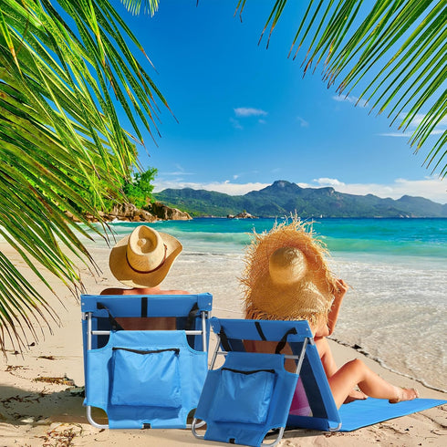 Ynredee Backpack Beach Chairs,Beach Mat Lounge Chair for Adults,Portable Lightweight Lounge Mat with Back,Adjustable