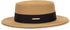 Straw Beach Sun Hat for Women Men, Pork-Pie Boater Hat, Summer Wide Brim UV-Rays Panama Hat