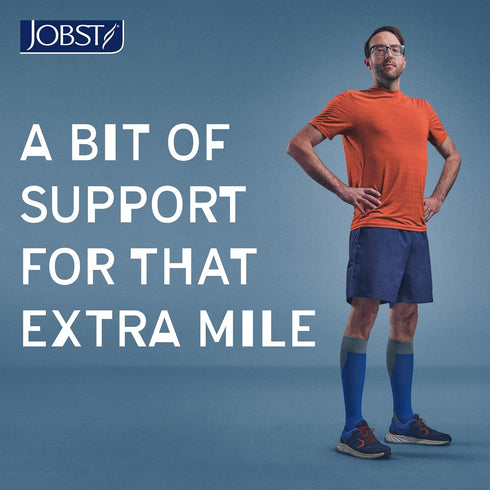 JOBST Sport Knee High Compression Socks, 20-30 mmHg, Medium, Black/Cool Black