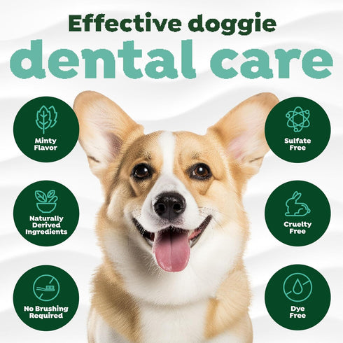 TropiClean Dog Dental Hygiene Fresh Breath No Brush Total Care Kit | Easy Teeth Cleaning Water Additive