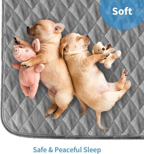 48"x65" Washable Reusable Dog Pee Pads, Absorbent & Waterproof Puppy Training Pad for Crate, Playpen & Carpet, Large