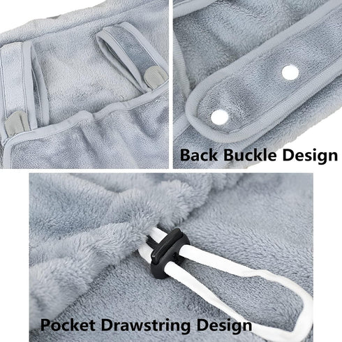 Cozy Pet Carrier Apron, Hands-Free Cat Sling for Indoor Outdoor Travel, Grey