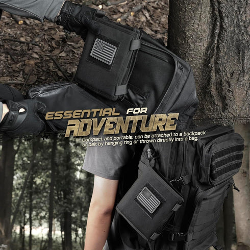 Tactical Map Case Military Pouch Holder, Foldable Map Storage Bag, 13"x10" Clear Viewing Area, Waterproof TPU + 1001D