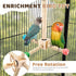 Chihutown Rotating Bird Stand Perch Toy, Natural Wood Spinning Parakeet Toy, Fun Wheel Parrot Toys for Parrot, Bird