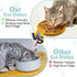 Silicone Cat Food Bowl Set: 2 Shallow 7in Wide Cat Plates for Kittens & Dogs, Non-Slip Round Yellow