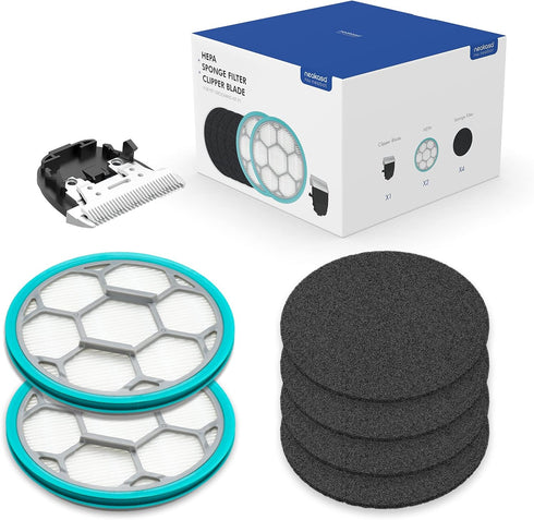 Sponge Filter, Clipper Blade, HEPA for P1 Pro Pet Grooming Kit &