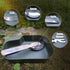 M-Tac 4 in 1 Camping Military Flatware Set - Stainless Steel Travel Cutlery Tools - Portable Folding Spoon Knife Fork Bottle Can Opener by M-Tac