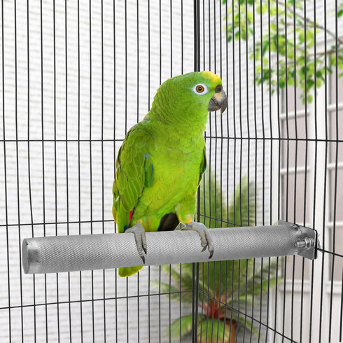 Hypeety Bird Parrot Perch Rod Stand for Conure Cockatiel Parakeet Cage Accessories, Stainless Steel, 11.79 x 0.98 inch