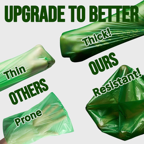 4-Layer 100% 0% 150 Ultra Thick & Deep RockRhino Dog Poop Bags for Large & XL Breeds | Interlocked Bottom | Home