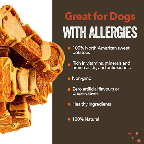Gaines Family Farmstead Sweet Potato Peanut Butter Topped Dog Bones, All Natural, 8 Ounce Bag